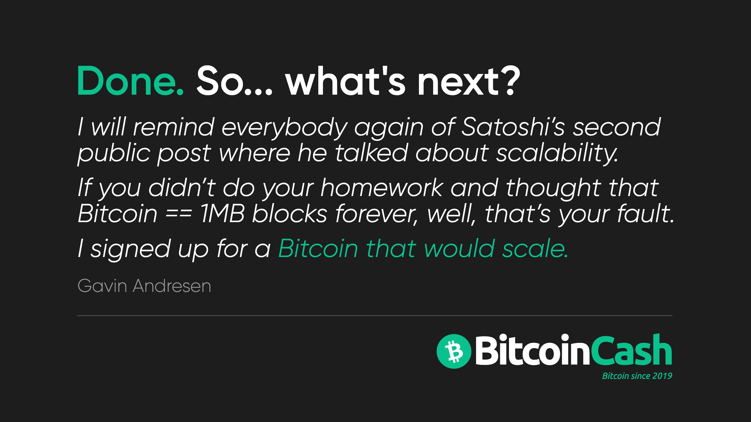 BCH is the Bitcoin that scales